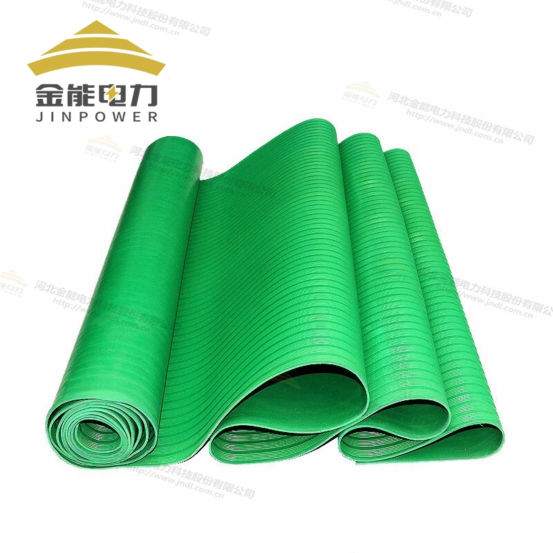 5mm10kV綠色條紋防滑絕緣膠墊